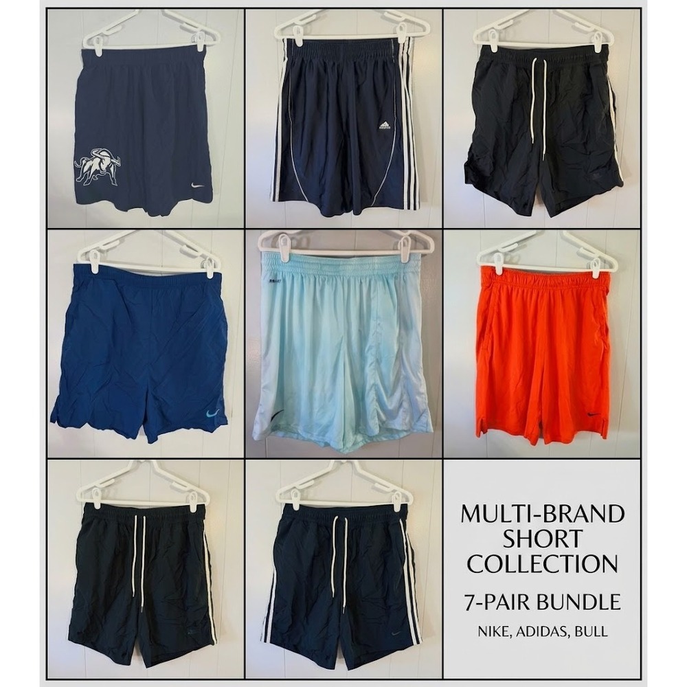 Nike Shorts Mens Large Dri-FIT Basketball Training 7-Pair Bundle Adidas EUC